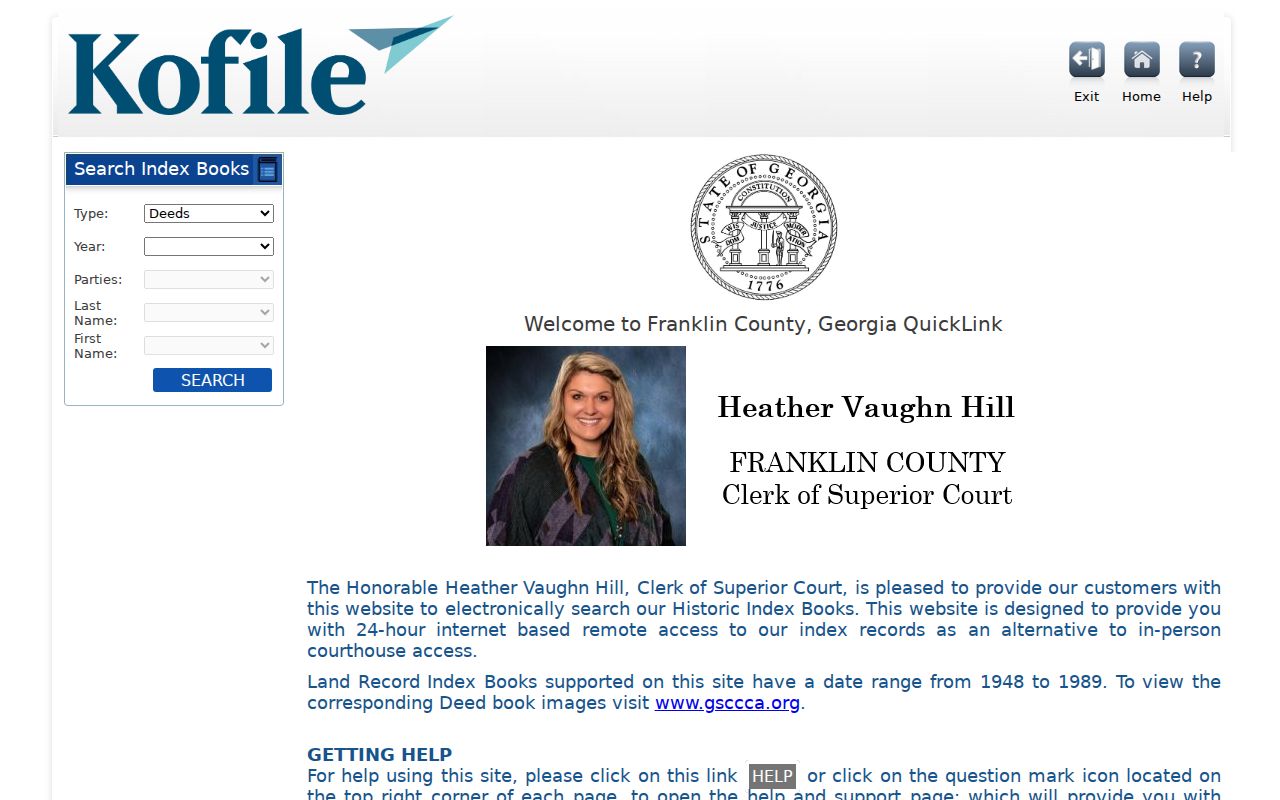 Franklin County court records Kofile property index