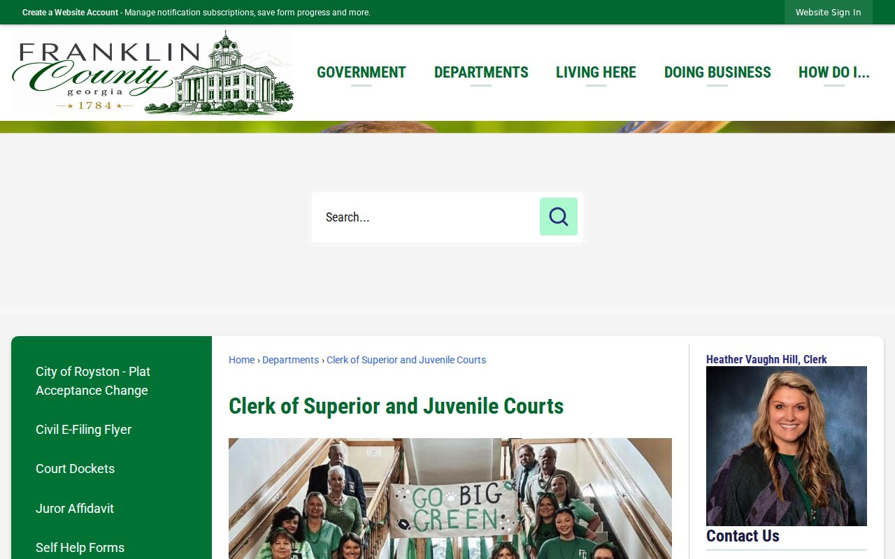 Franklin County court docket Superior and Juvenile Clerk office